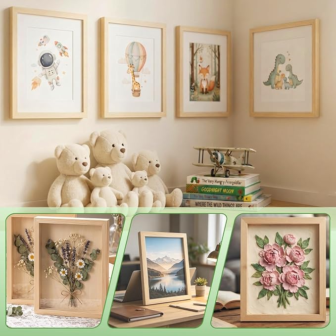FSWCCK 6 Pack 11 x 14’’ Wooden Panel Boards, 0.79’’ Deep Unfinished Wood Canvas Panels for Crafts, Painting Canvas, DIY Art Projects, Pouring Arts