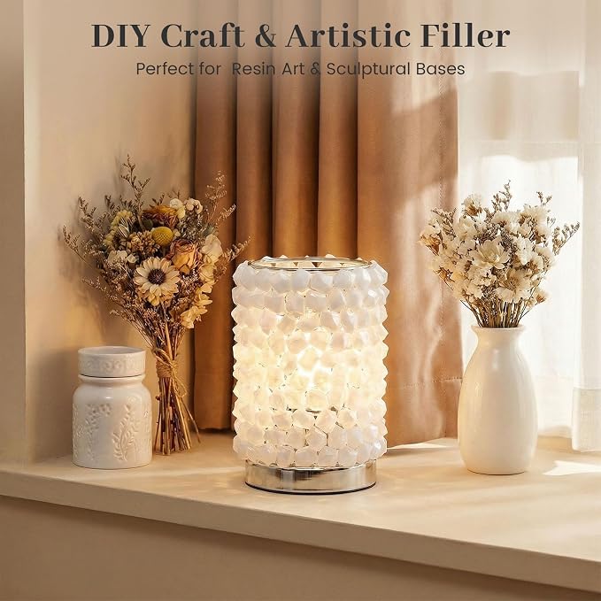 DomeStar White Fake Ice Rocks, 150 PCS Acrylic Crystal for Vase Fillers