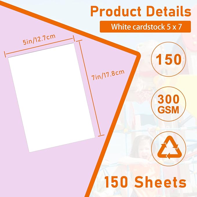Guakicae 150 Sheets White Cardstock 5 x 7 Certificate Paper 110lb