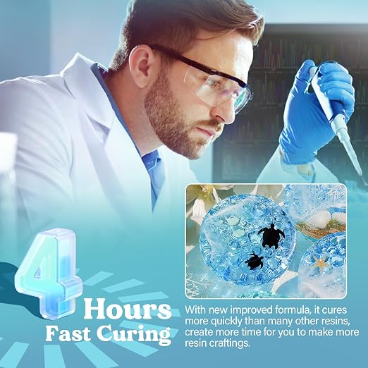 Let's Resin 72OZ Fast Curing Epoxy Resin Kit,Demold in 4 Hours | Upgrade Quick Drying & Cystal Clear Resin,Bubble Free for Craft,Art, Supplies with Dye, Cup,Stir Stick