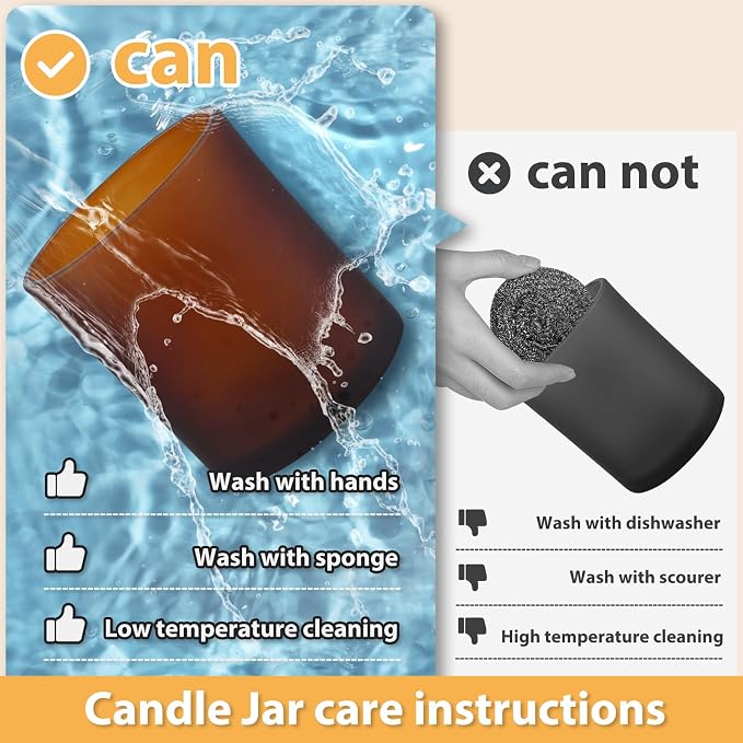 SHOWIN Thick Candle Jars for Making Candles 12 Pcs, 7 OZ Empty Jars with Wood Lids for Candle Making, Sample Container, Frosted Brown