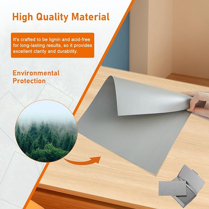 Guakicae 40 Sheets Grey Cardstock 8.5 x 11 Certificate Paper 75lb