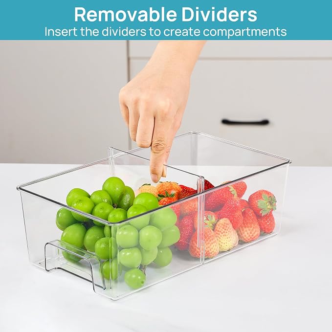 Vtopmart Clear Stackable Storage Drawers, 7 Pack Multi Size Set