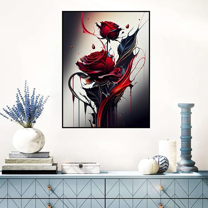 Benjenes Rose Diamond Art Kits for Adults, Flowers Diamond Painting Kits