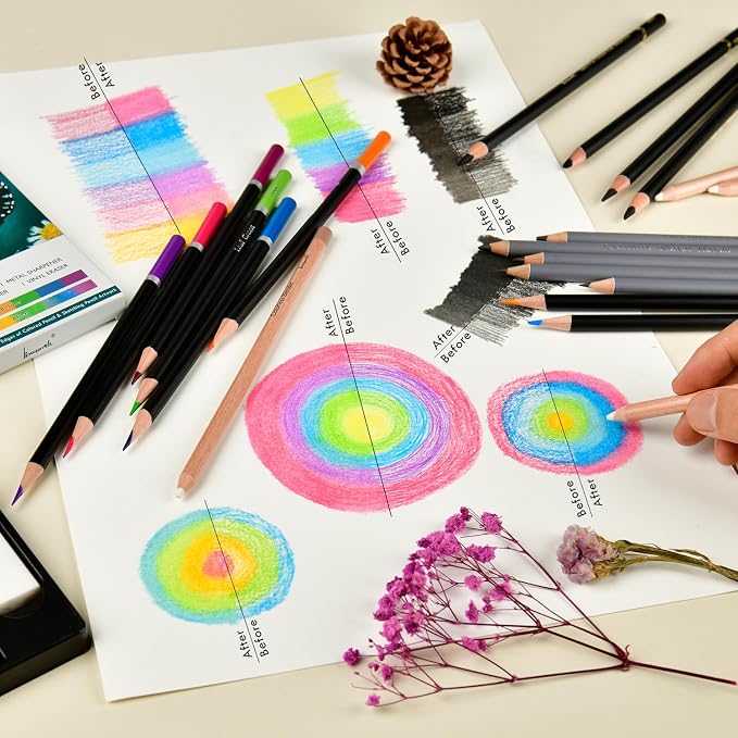 Brusarth Colorless Blender & Burnisher Pencil Set for Colored Pencils | For blending, softening edges & refining details, art supplies ideal for colored pencil artists and beginners