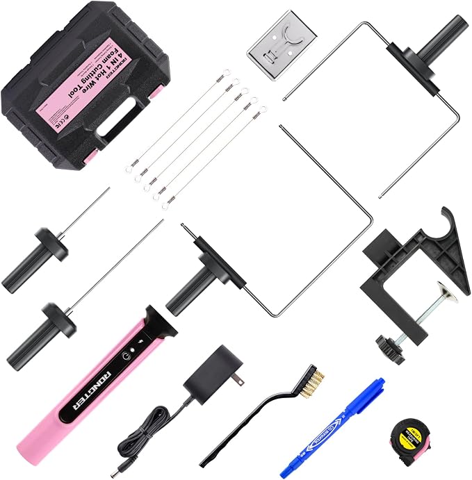 Hot Wire Foam Cutter Kit for Styrofoam with Case (Toolbox Pink)