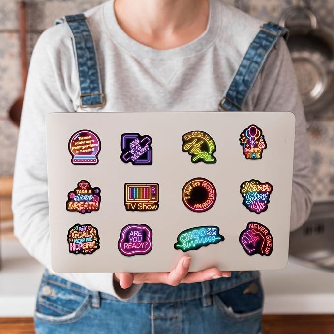 50PCS Positive Affirmation Stickers, Neon Inspirational Stickers