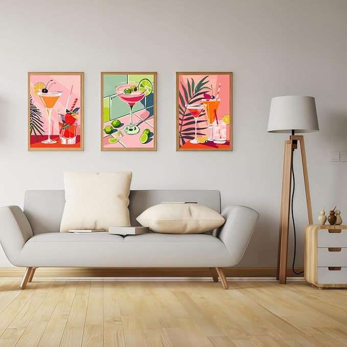 Mosaflare 6 Cocktail Pack Painting by Numbers Kit for Beginner 8X12 inch | Adult Paint by Number Kits on Canvas, DIY Acrylic Oil Easy Painting by Numbers for Home Wall Decor (Without Frame)