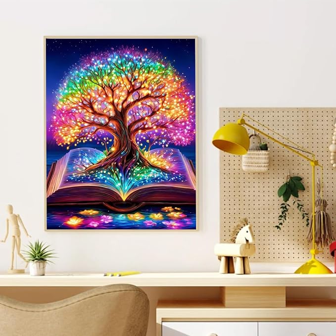 CRZMODE Tree of Life Paint by Numbers Kit for Adults, Tree of Life Paint by Numbers for Adults, Acrylic Painting Crafts for Home Decor Gift (16x20inch)