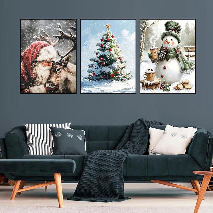 3 Pack Christmas Diamond Art Kits for Adults Christmas Diamond Painting Kit