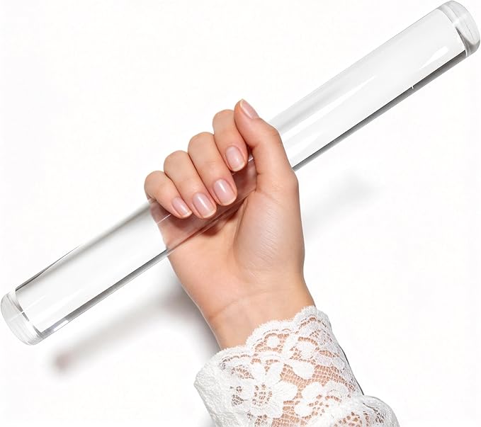 Polymer Clay Roller Tools, 11.8" Acrylic Clay Roller Clear Rolling Pin for Pottery Modeling Clays Polymer Shaping Air Dry Clay DIY Craft Tool