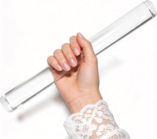 Polymer Clay Roller Tools, 11.8" Acrylic Clay Roller Clear Rolling Pin for Pottery Modeling Clays Polymer Shaping Air Dry Clay DIY Craft Tool
