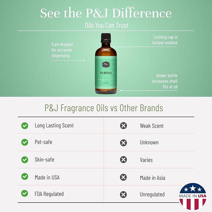 P&J Trading - Bamboo Scented Oil 100ml - Fragrance Oil for Candle Making, Soap Making, Diffuser Oil