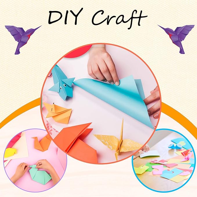 200 Sheets Origami Paper, 20x20 cm/8 Inch Origami Paper Double Sided(70gsm), 20 Colors Large Origami Paper Squares for Kids DIY School Arts Crafts Projects Children Adults