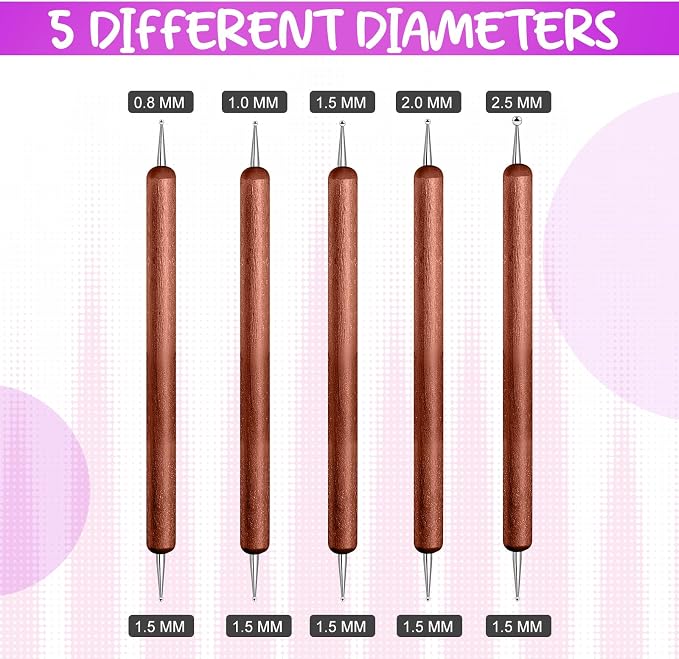 20Pcs Dotting Tools for Painting,Wooden Embossing Tools Tracing Stylus for Transfer Paper Drawing Paper