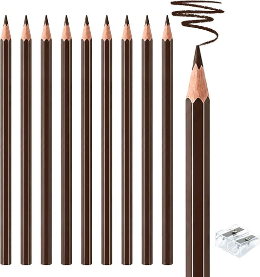 10 PCS Brown Colored Pencils, Pre-sharpened Professional Wooden Art Pencils Set for Artists Painting | Premium Drawing Sketching Supplies