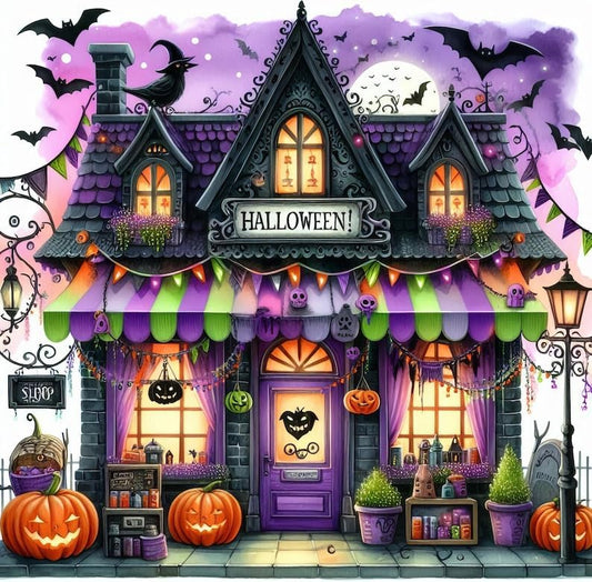 Axquilon Halloween Shop Diamond Art Kits for Adults 12x12 inch
