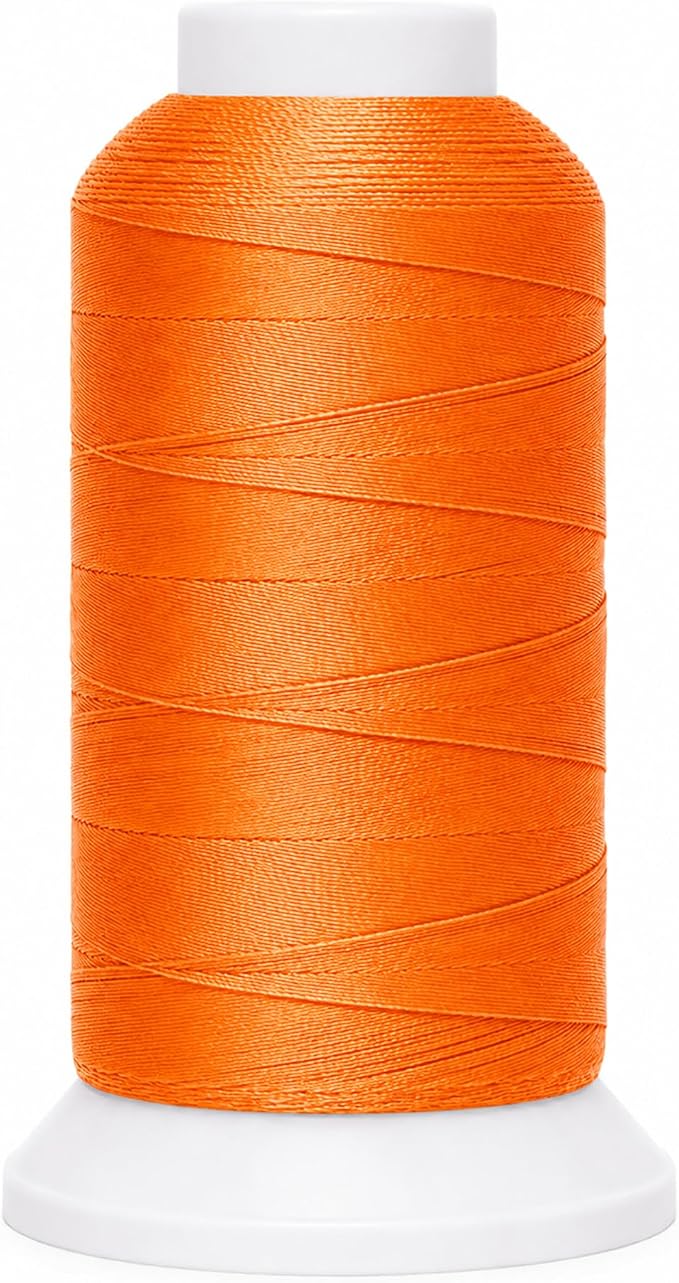 Mandala Crafts Orange Tex 90 Polyester Heavy Duty Thread for Upholstery | 1500 Yds T90 UV Resistant Strong Thread for Leather Sewing, Marine, Drapery, Jeans, Hair Weaving & Extension, Outdoor
