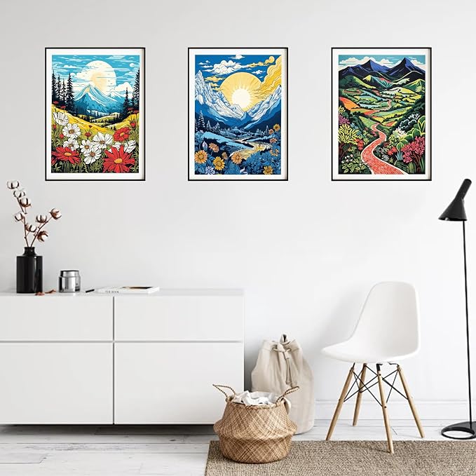 DOZEEZOP 6-Pack Diamond Art Kit for Adults, 5D Diamond Painting 12x16 Inch | Landscape pictures, Full Round Drills, Home Wall & Shelf Decor, Beginner-Friendly DIY Craft, Stress Relief, All-Occasion Gift