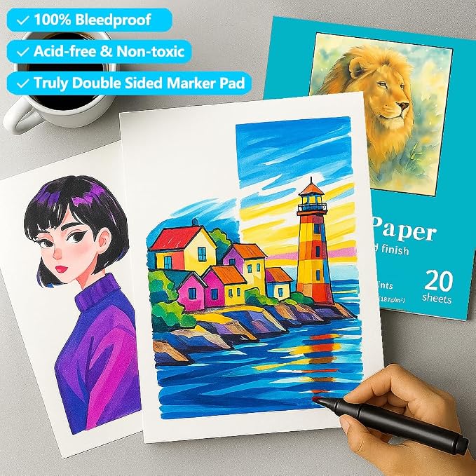Canvas Painting Acrylic Sketch Book - 9x12 Inch, 20 Sheets (115lb/187g)