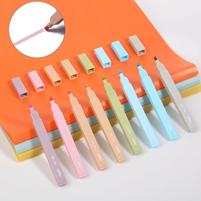 Mr. Pen- Aesthetic Highlighters No Bleed, 8 Pack, Assorted Colors | Chisel Tip, Cute Highlighters Assorted Colors for Journaling, Highlighting, Underlining, Fast Dry, Back to School Supplies