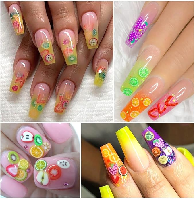 14800Pcs Fruit Nail Art Slices Polymer Fruit Slice 3D Polymer Slices Polymer Clay Slice Colorful Making Supplies for DIY Crafts Nail Art, and Cellphone Decorations(24 Styles)