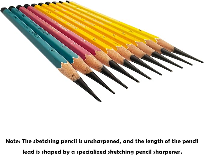 Pencil Set for Drawing,Sketching Pencils,Artist Pencils,Drawing Supplies For Adults,Matte Pencil:HB, 2B, 4B*2, 6B*2, 14B*2, 20B*2.(C.10 pieces)