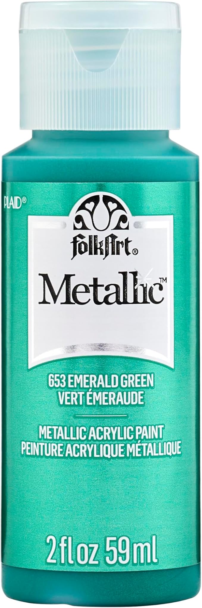 FolkArt Metallic Acrylic Paint in Assorted Colors (2 Ounce), 653 Emerald Green