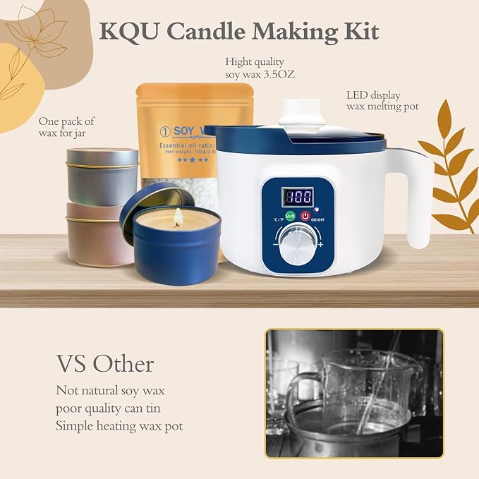 DIY Scented Candle Making Kit for Adults with Digital Wax Melting Pot