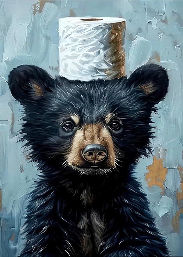 Diamond Art Kits for Adults,fun Bear Diamond Painting Kits 12 x 16in