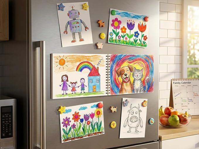Soucolor Sketch Book 9" x 12", 100 Sheets Kids Art Sketchbook Drawing Pad | 68lb Acid-Free, Fine-Texture Paper, Top Spiral for Lay-Flat, Gift for Teens Girls Boys Beginners Adults, School Art Supplies