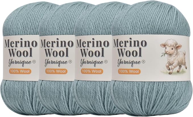 1oo% Australian Merino Wool Yarn, Sport Weight, 4 Balls – 656 Yds