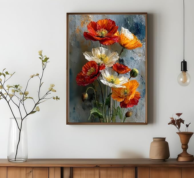 DOTSTART Paint by Numbers Kit for Adults, Attractive Flowers Acrylic Canvas | Acrylic Adults' Paint-by-Number Kits, DIY Easy Paint by Number Adult Canvas for Home Art Decor,15.7X19.7 inch