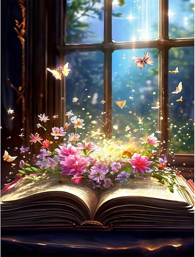 Ycydilirab 5D Diamond Painting for Adults Flowers- Diamond Art Kits for Adults Flowers, Gem Painting Perfect for Relaxation and Home Wall Decor 12x16inch