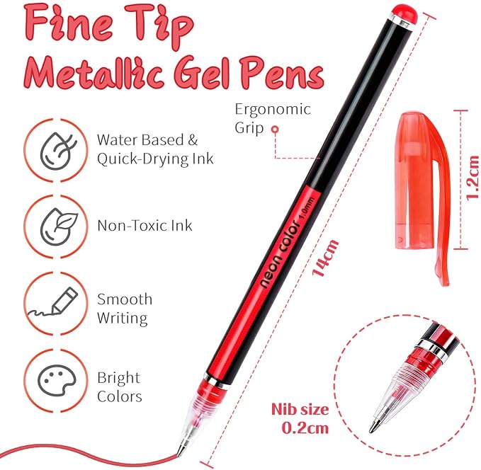 60 Colors Glitter Gel Pens, Colored Gel Pens Set for Coloring, Fine Point Gel Pens Colored Set for Adult Coloring Books, Journal Pen Markers for Journaling Supplies, Writing Drawing Taking Office Home