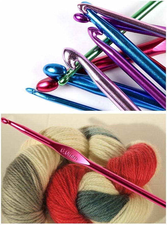 ELINKA Crochet Hooks Set,Crochet Needles for Yarn,102 Pcs Crochet Accessories with Storage Case,Ergonomic Knitting Blunt Needles Stitch Marker DIY Hand Craft Art Tools Knitting Needles for Beginners