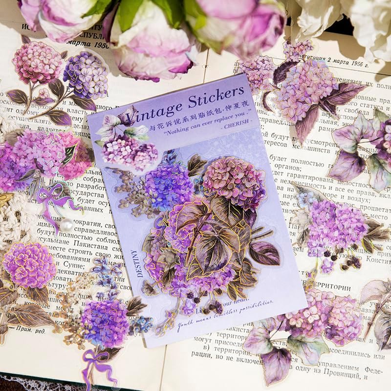 80Pcs Natural Flower Stickers for Scrapbooking,Self-Adhesive Transparent Flower Stickers Scrapbook Supplies Journaling Supplies for Adult Card Making Letters DIY Water Bottle Cards Decoration
