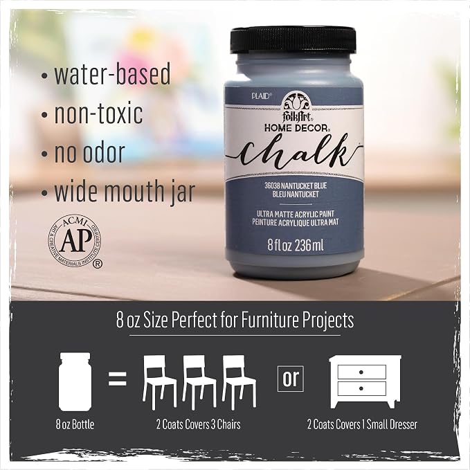FolkArt Home Decor Chalk Furniture & Craft Paint in Assorted Colors, 8 ounce, Patina