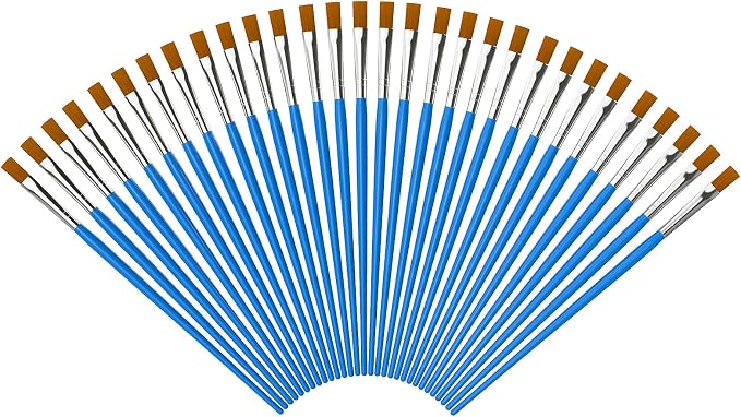 Halobios Paint Brushes Set for Acrylic Painting, 30 Pcs Art Paint Brush Flat Acrylic Painting Brush, Nylon Paint Brushes for Kids Adults Oil Watercolor Rock Painting Body Face Nail Art