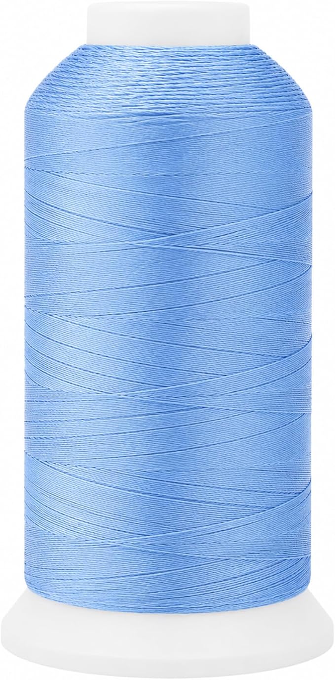 Mandala Crafts Light Blue Tex 70 Polyester Heavy Duty Thread for Upholstery | 1500 Yds T70 UV Resistant Strong Thread for Leather Sewing, Marine, Drapery, Jeans, Hair Weaving & Extension, Outdoor