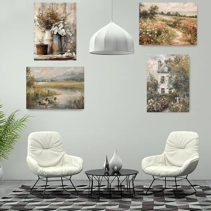 4 Pack Flower Paint by Numbers Kit for Adults,Color By Numbers for Adults | Scenery and Flower Decor Painting by Number On Canvas, Paint Number Artist Funny Without Frame DIY, Home Wall Decor, 12x16in