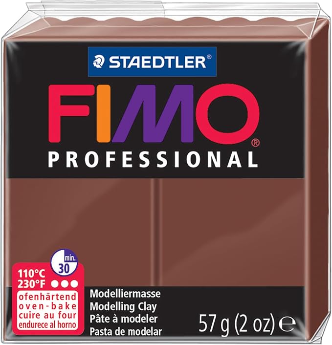 Staedtler Fimo Professional Oven Hardening Modelling Clay, 57G, Chocolate
