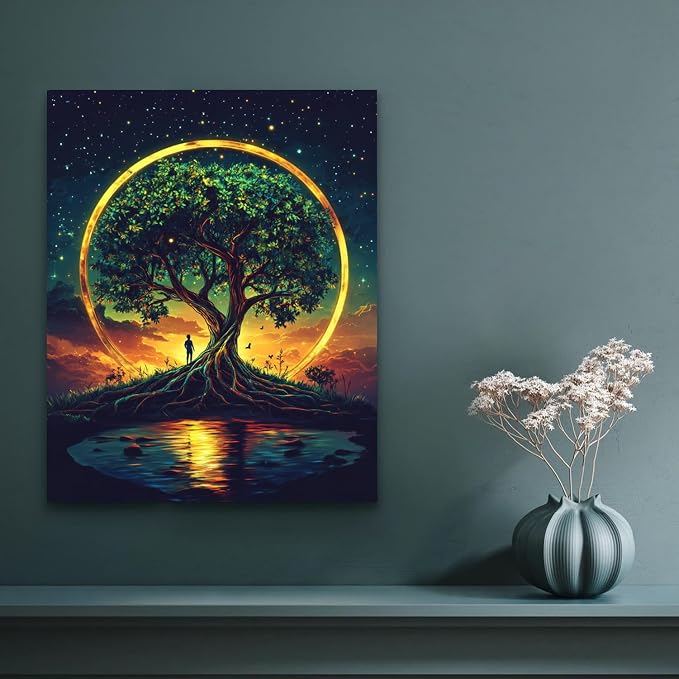 Banket Paint by Numbers Kit for Adults Beginner DIY Oil Painting Kits for Adults Tree of Life Easy Adult Paint by Number Kits on Canvas Color by Numbers for Gifts Home Wall Decor 16x20 Inch