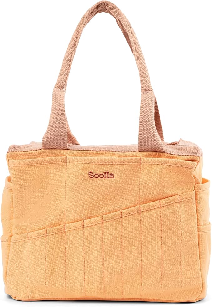 Soolla Studio Bag: Art Supply Storage Organizer & Pottery Tool Bag, Washable Tote, Yarn Bag, Crochet, 30 Pockets, 15+ Colors