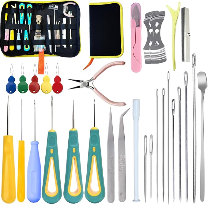 Nimozek 32PCS Professional Candle Making Tools Kit, Candle Wick Punching & Threading Set with Storage Bag, Round Nose Pliers & Essential Accessories for Soy Candle DIY, Mold Punching & Wick Centering
