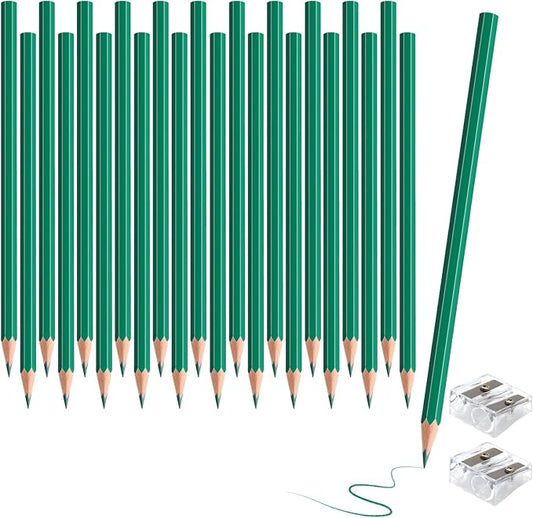 24 Pack Green Colored Pencils for Kids, Pre-sharpened Art Pencils Back to School Supplies Set, Drawing Sketching Pencils for Students, Teachers, Classroom