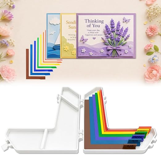 7 Pcs Paper Crafting Alignment Guides Set with Size Tabs