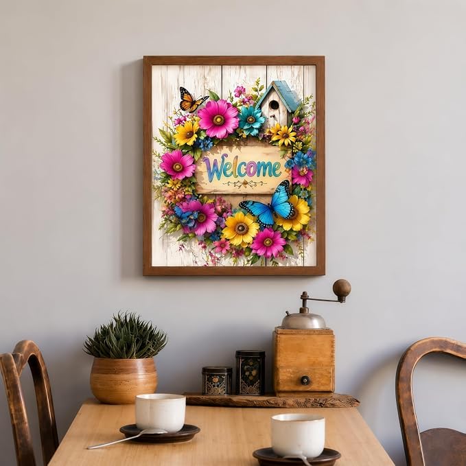 XSJDBYYQ Colorful Flowers Diamond Art Kits for Adults, 5D Diamond Painting