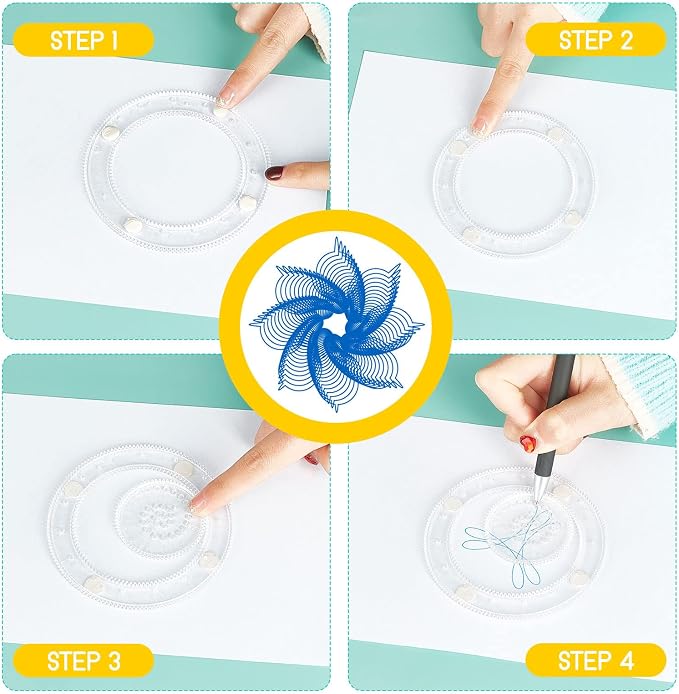 Chivao Spiral Art Kit Circle Stencils Drawing Tool Geometric Ruler,Classic