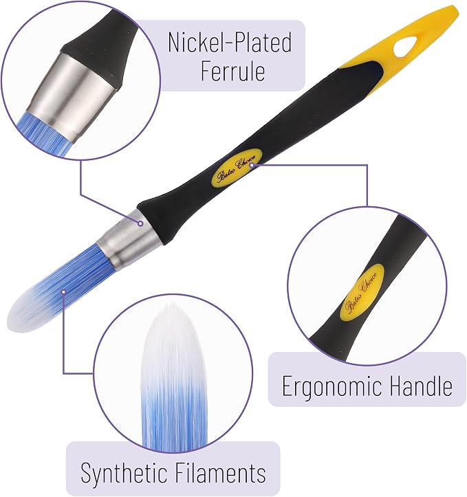 Bates- Trim Paint Brush, 3 pcs, 5/8”, 3/4” and 1” (Pack of 3)